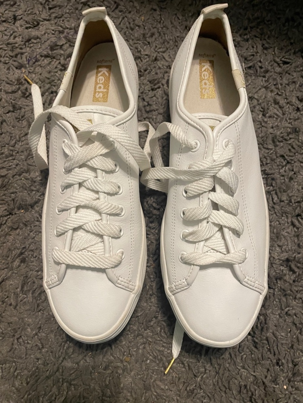 Keds White Platform Lace-Up Women's Sneakers